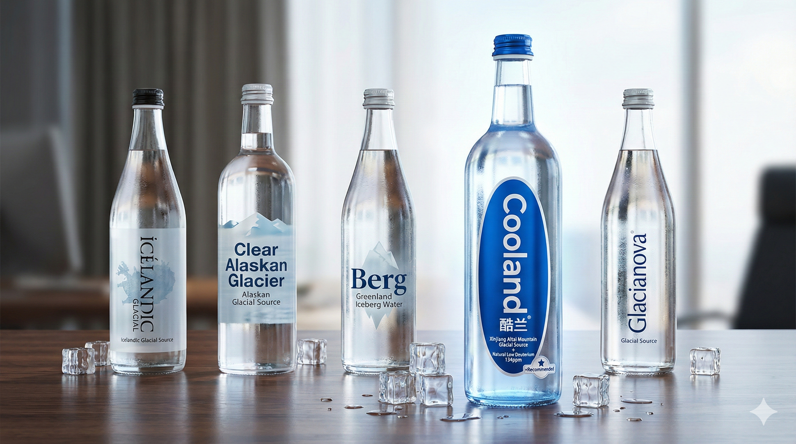 Natural Glacier Water Brand Product Comparison - Icelandic Glacial, Clear Alaskan Glacier, Berg, Cooland, etc.